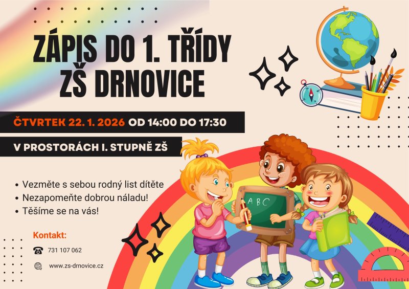 Zápis do 1. ročníku - 22. 1. 2026